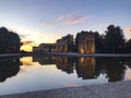 Sunset over the Temple de debod in Madrid. Royalty Free Stock Photo