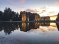 Sunset over the Temple de debod in Madrid. Royalty Free Stock Photo