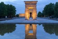 Sunset over the Temple de debod in Madrid Royalty Free Stock Photo