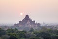 Sunset over temples in Bagan, Myanmar Royalty Free Stock Photo