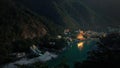 Sunset over the temples of Rishikesh Royalty Free Stock Photo