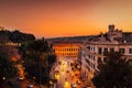 Sunset over Theatre of Marcellus in Rome, Italy Royalty Free Stock Photo