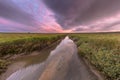 Sunset over tidal creek