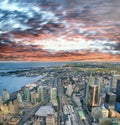 Sunset over Toronto skyline, Ontario, Canada Royalty Free Stock Photo