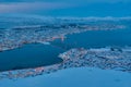 Sunset over Tromso, Norway during winter Royalty Free Stock Photo