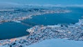 Sunset over Tromso, Norway during winter Royalty Free Stock Photo