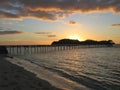 Sunset over a tropical beach