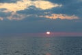 Sunset over Tyrrhenian Sea in Milazzo, Sicily, Italy Royalty Free Stock Photo