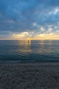 Sunset over Tyrrhenian Sea in Milazzo, Sicily, Italy Royalty Free Stock Photo