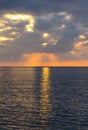 Sunset over Tyrrhenian Sea in Milazzo, Sicily, Italy Royalty Free Stock Photo