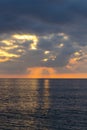 Sunset over Tyrrhenian Sea in Milazzo, Sicily, Italy Royalty Free Stock Photo