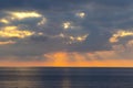 Sunset over Tyrrhenian Sea in Milazzo, Sicily, Italy Royalty Free Stock Photo