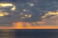 Sunset over Tyrrhenian Sea in Milazzo, Sicily, Italy Royalty Free Stock Photo