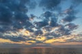 Sunset over Tyrrhenian Sea in Milazzo town, Sicily, Italy Royalty Free Stock Photo