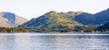 Sunset over Ullswater lake in Lake District, a region and national park in Cumbria in northwest England Royalty Free Stock Photo