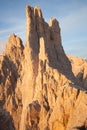 Sunset over the Vajolet towers in Dolomites Royalty Free Stock Photo