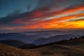 Sunset over valleys Royalty Free Stock Photo
