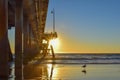 Sunset over Venice Beach Pier in Los Angeles, California Royalty Free Stock Photo