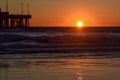 Sunset over Venice Beach Pier in Los Angeles, California Royalty Free Stock Photo