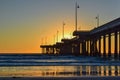 Sunset over Venice Beach Pier in Los Angeles, California