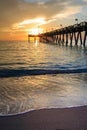 Sunset over Venice Pier in florida at sunset Royalty Free Stock Photo