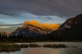 Sunset Vermillion Lakes. Banff National Park, Alberta, Canada Royalty Free Stock Photo