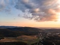 Sunset over the village in the Crimea