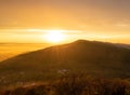 Sunset over village Steinbergen in Germany Royalty Free Stock Photo