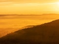 Sunset over village Steinbergen in Germany Royalty Free Stock Photo