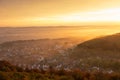 Sunset over village Steinbergen in Germany Royalty Free Stock Photo