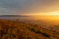 Sunset over village Steinbergen in Germany Royalty Free Stock Photo