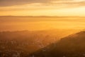 Sunset over village Steinbergen in Germany Royalty Free Stock Photo