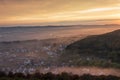 Sunset over village Steinbergen in Germany Royalty Free Stock Photo