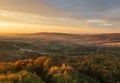 Sunset over village Steinbergen in Germany Royalty Free Stock Photo