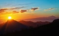 Sunset over volcanic caldera of Tejeda