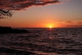 Sunset over Waialea bayviewed from Beach 69, Big Island, Hawaii. Royalty Free Stock Photo