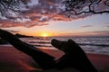 Scenic sunset over Waialea bayviewed from Beach 69, Big Island, Hawaii Royalty Free Stock Photo