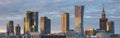 Sunset over Warsaw city panorama Royalty Free Stock Photo