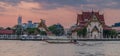 Sunset over Wat Arun temple