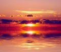 Sunset over water Royalty Free Stock Photo