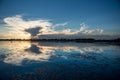 Sunset on the Okavango Delta Royalty Free Stock Photo