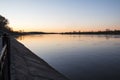 Sunset over water and trees Royalty Free Stock Photo