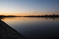 Sunset over water and trees Royalty Free Stock Photo