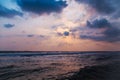 Sunset over the waters of the Indian Ocean. Royalty Free Stock Photo