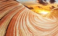 Sunset over the Wave in Utah in the USA Royalty Free Stock Photo