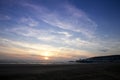 Sunset over Weston Super Mare beach Royalty Free Stock Photo