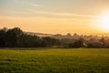 The sunset over wheat field in Germany Royalty Free Stock Photo