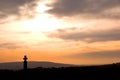 Sunset over Whitby cross