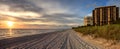 Sunset over white sand at Delnor Wiggins State Park Royalty Free Stock Photo
