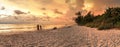 Sunset over the White sand at Delnor Wiggins State Park Royalty Free Stock Photo